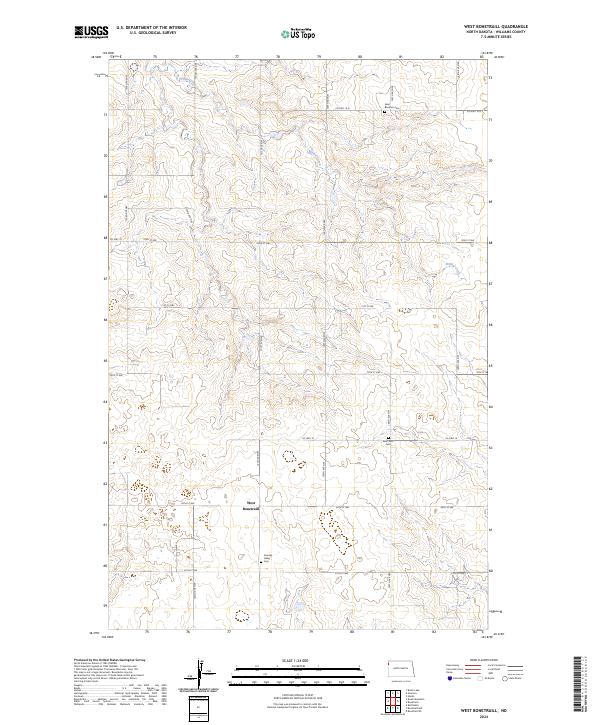 US Topo 7.5-minute map for West Bonetraill ND