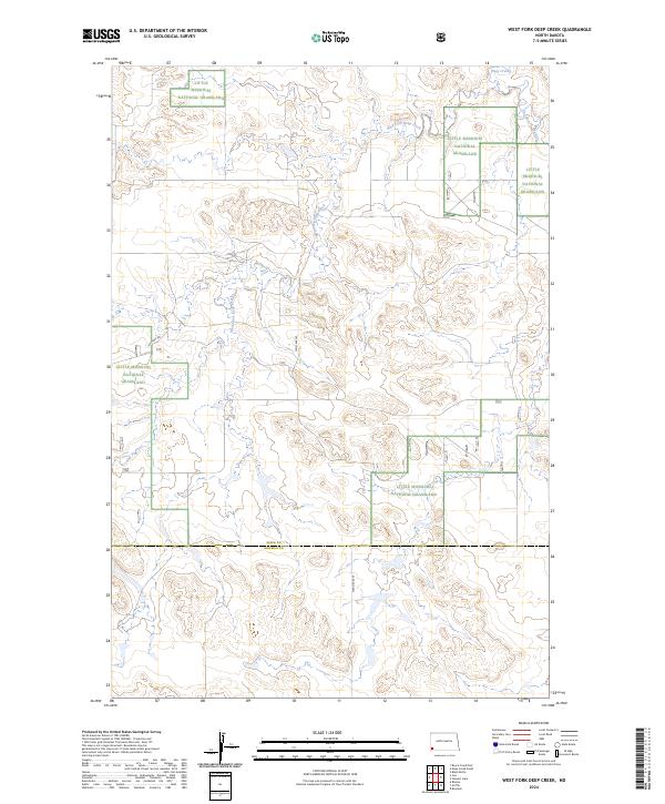 US Topo 7.5-minute map for West Fork Deep Creek ND