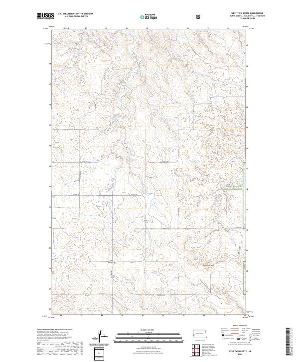 US Topo 7.5-minute map for West Twin Butte ND
