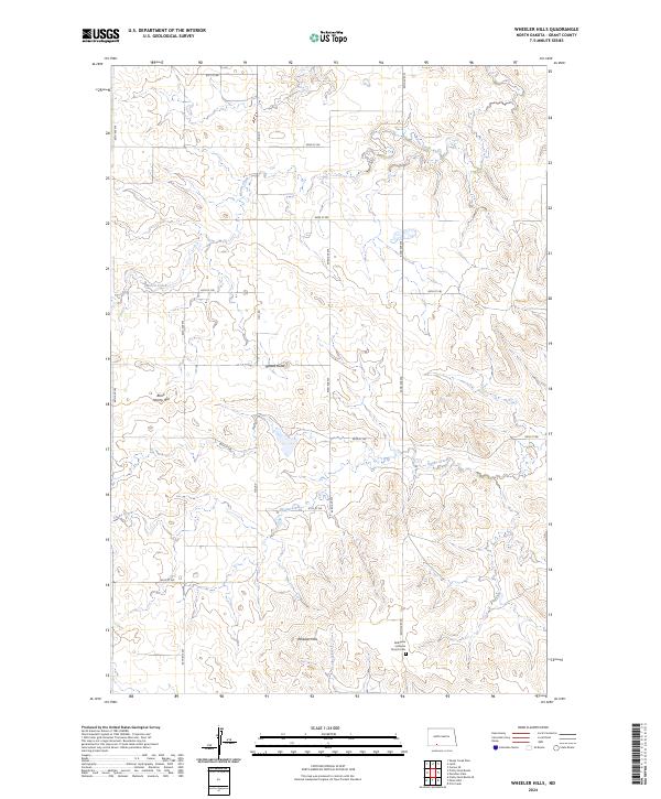 US Topo 7.5-minute map for Wheeler Hills ND