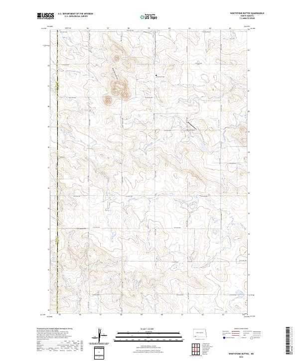 US Topo 7.5-minute map for Whetstone Buttes ND
