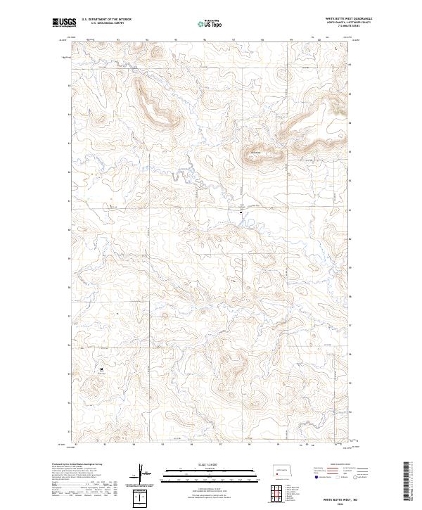US Topo 7.5-minute map for White Butte West ND