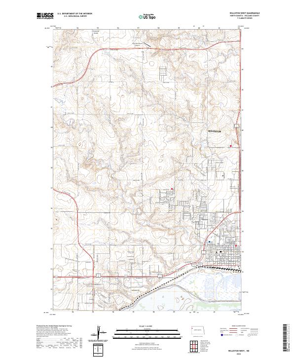 US Topo 7.5-minute map for Williston West ND