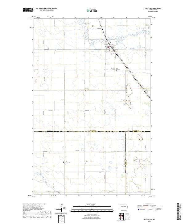 US Topo 7.5-minute map for Willow City ND