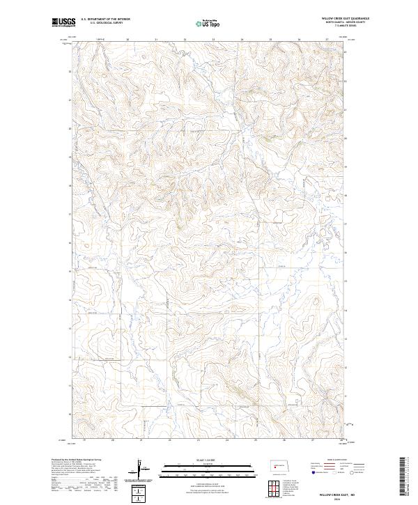 US Topo 7.5-minute map for Willow Creek East ND