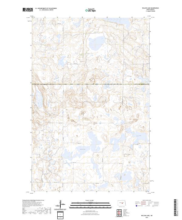 US Topo 7.5-minute map for Willow Lake ND
