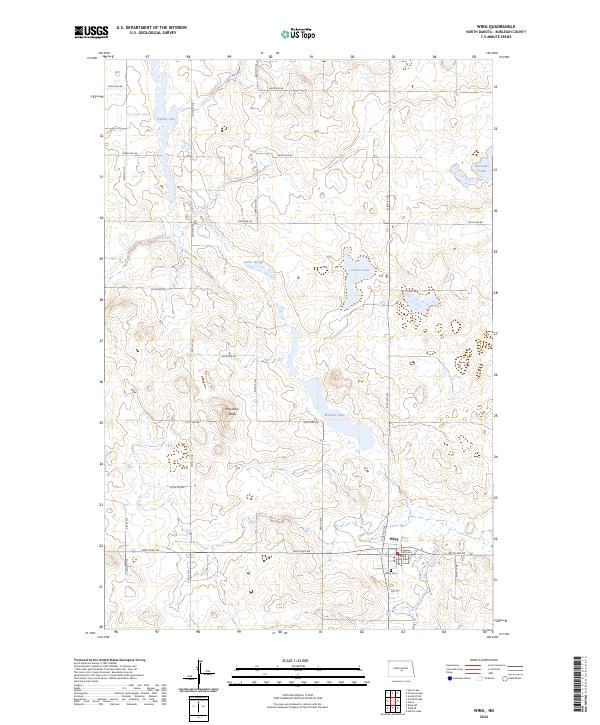 US Topo 7.5-minute map for Wing ND