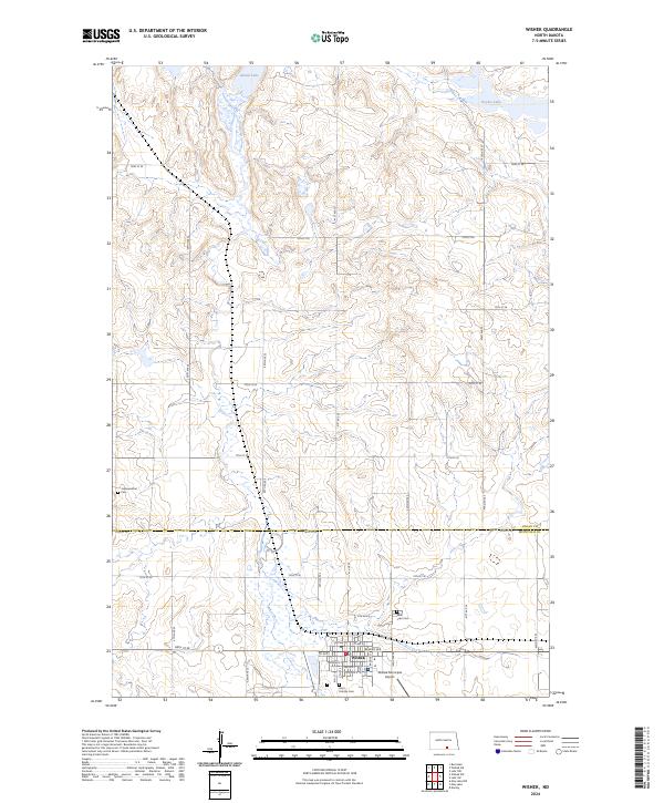 US Topo 7.5-minute map for Wishek ND