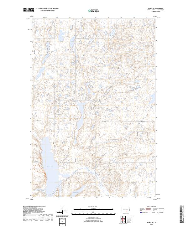 US Topo 7.5-minute map for Wishek NE ND