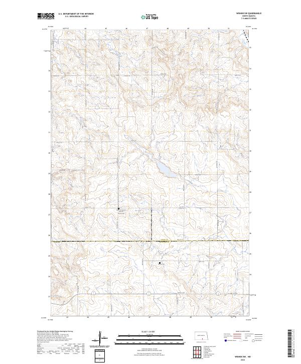US Topo 7.5-minute map for Wishek SW ND