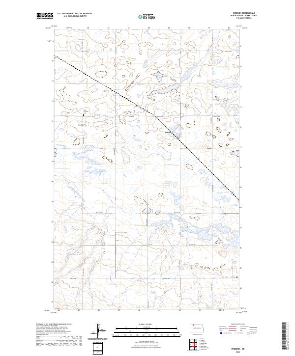 US Topo 7.5-minute map for Woburn ND