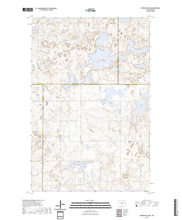 US Topo 7.5-minute map for Woodhouse Lake ND