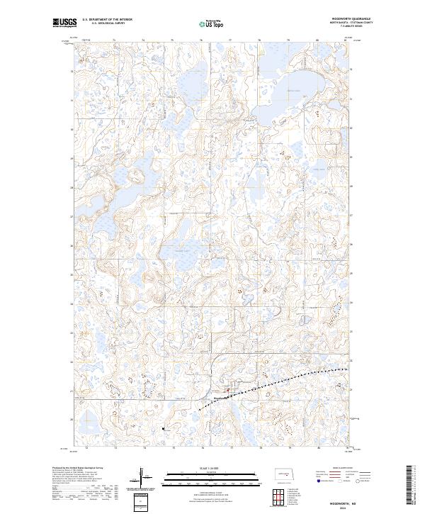 US Topo 7.5-minute map for Woodworth ND