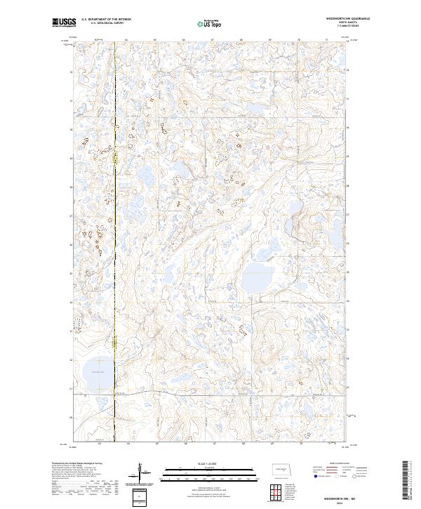 US Topo 7.5-minute map for Woodworth NW ND