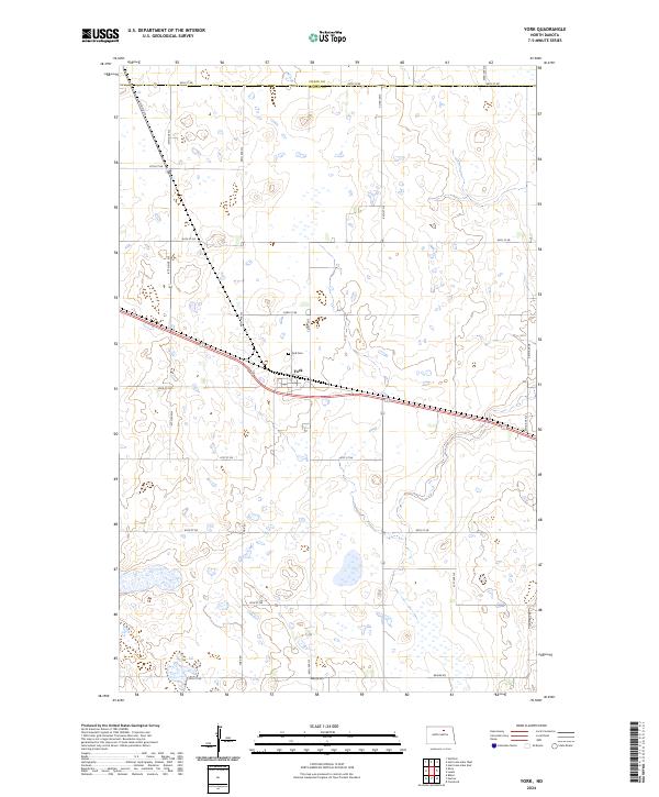 US Topo 7.5-minute map for York ND