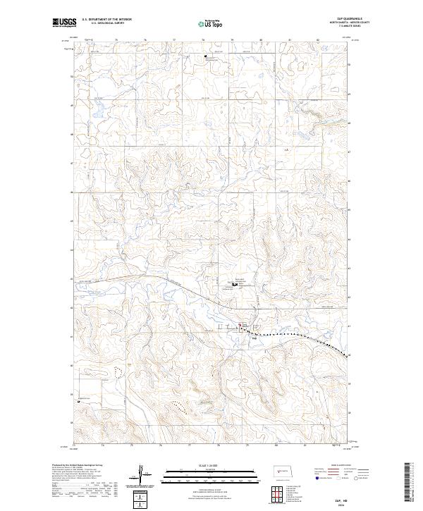 US Topo 7.5-minute map for Zap ND
