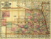 Cram's Railroad and Township Map of Nebraska, 1879