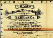Cram's Railroad and Township Map of Nebraska, 1879