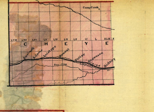 Cram's Railroad and Township Map of Nebraska, 1879