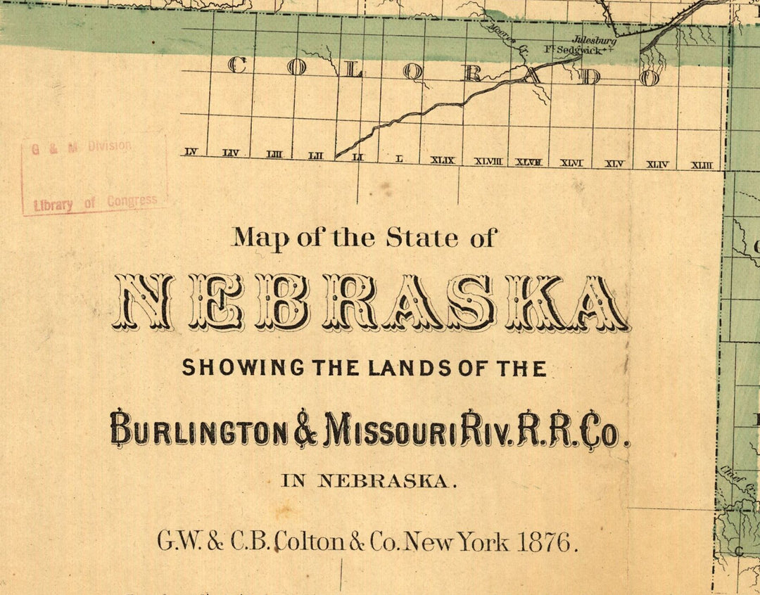 Map of the State of Nebraska Showing the Lands of Burlington and Missouri River RR Co&
