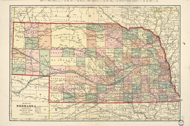 Map of the State of Nebraska, 1902