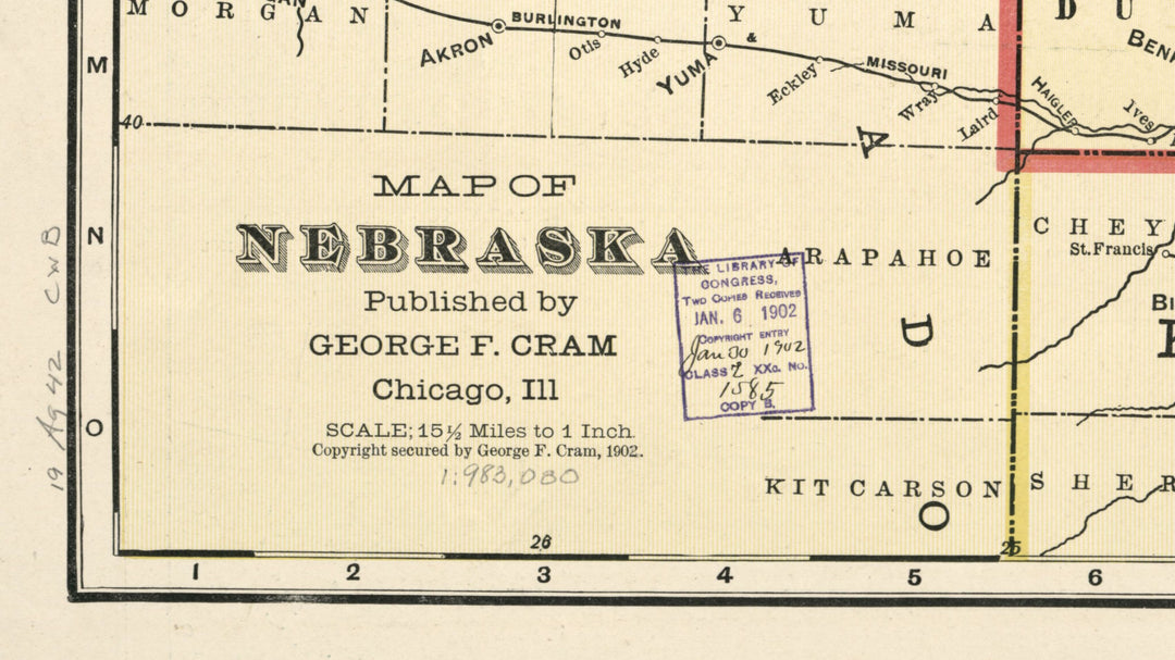 Map of the State of Nebraska, 1902