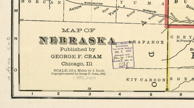 Map of the State of Nebraska, 1902