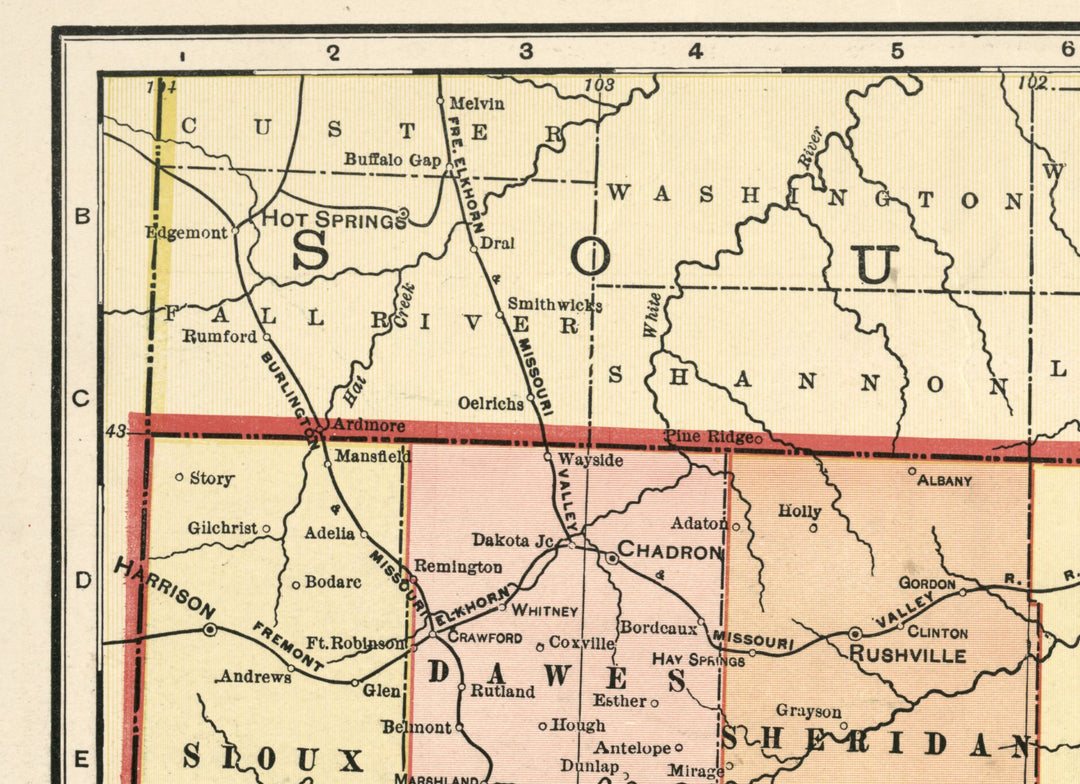 Map of the State of Nebraska, 1902
