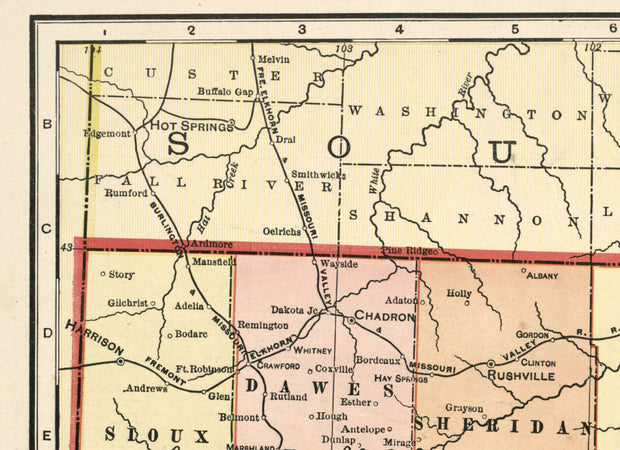 Map of the State of Nebraska, 1902
