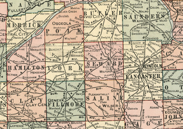 Map of the State of Nebraska, 1902