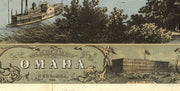 Bird's Eye View of Omaha, NE, 1868