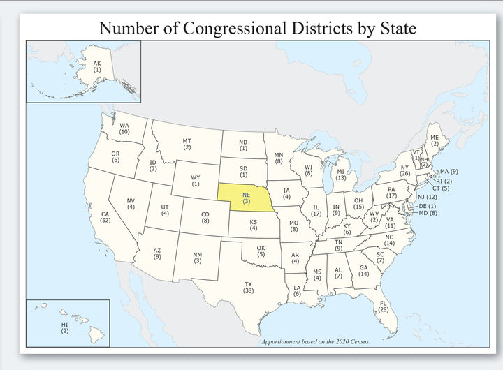 Nebraska Congressional District Wall Map
