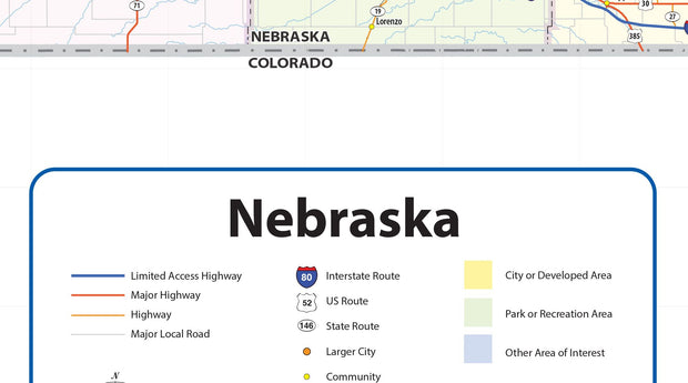 Nebraska Wall Map