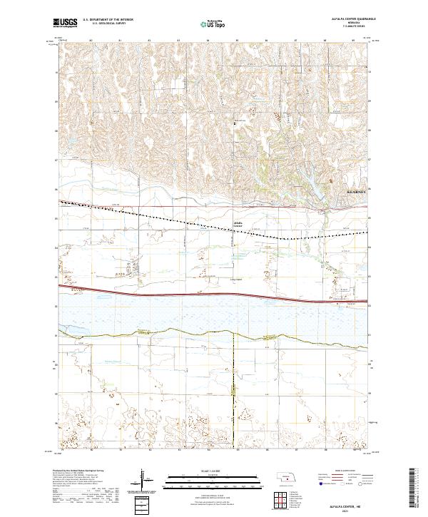 USGS US Topo 7.5-minute map for Alfalfa Center NE 2021