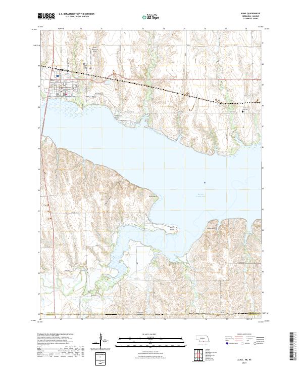 USGS US Topo 7.5-minute map for Alma NEKS 2021