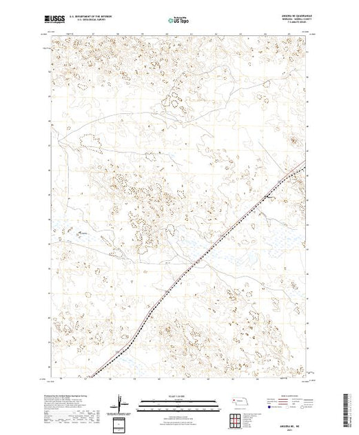 USGS US Topo 7.5-minute map for Angora NE NE 2021 – American Map Store