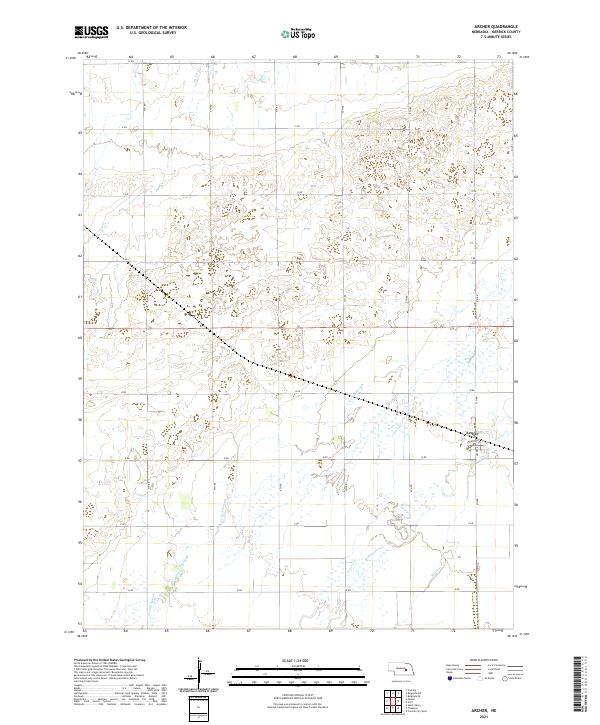 USGS US Topo 7.5-minute map for Archer NE 2021