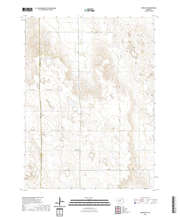 USGS US Topo 7.5-minute map for Arnold SW NE 2021