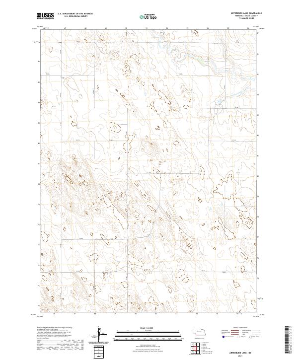 USGS US Topo 7.5-minute map for Arterburn Lake NE 2021