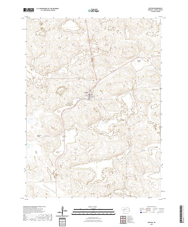 USGS US Topo 7.5-minute map for Arthur NE 2021
