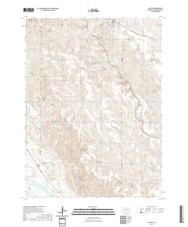 USGS US Topo 7.5-minute map for Ashton NE 2021