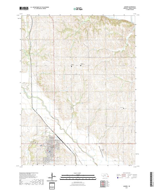 USGS US Topo 7.5-minute map for Auburn NE 2021