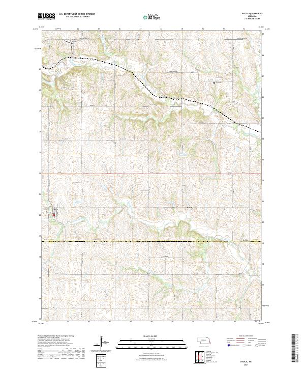USGS US Topo 7.5-minute map for Avoca NE 2021