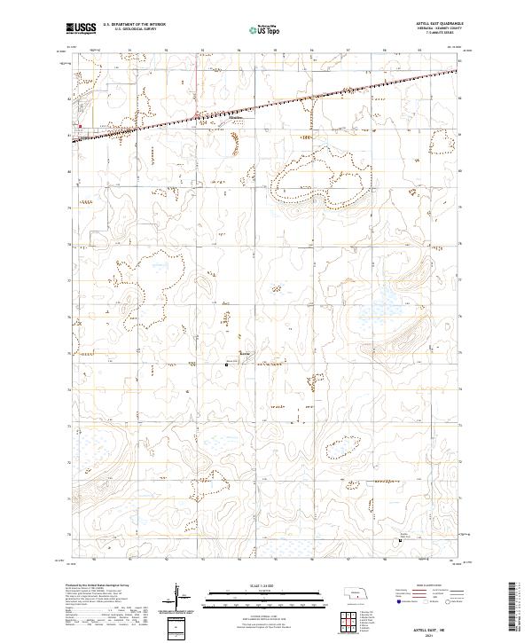 USGS US Topo 7.5-minute map for Axtell East NE 2021