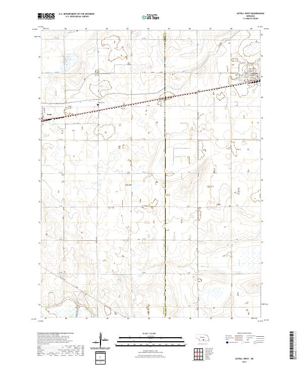 USGS US Topo 7.5-minute map for Axtell West NE 2021