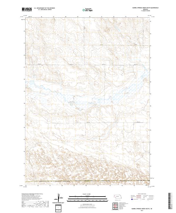 USGS US Topo 7.5-minute map for Barrel Springs Creek South NE 2021