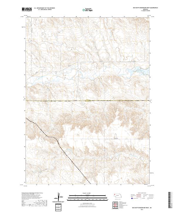 USGS US Topo 7.5-minute map for Box Butte Reservoir West NE 2021 ...