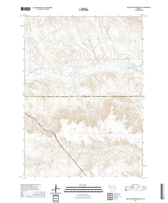 USGS US Topo 7.5-minute map for Box Butte Reservoir West NE 2021 ...
