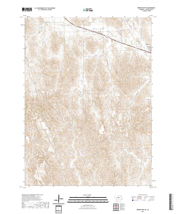 USGS US Topo 7.5-minute map for Broken Bow SE NE 2021