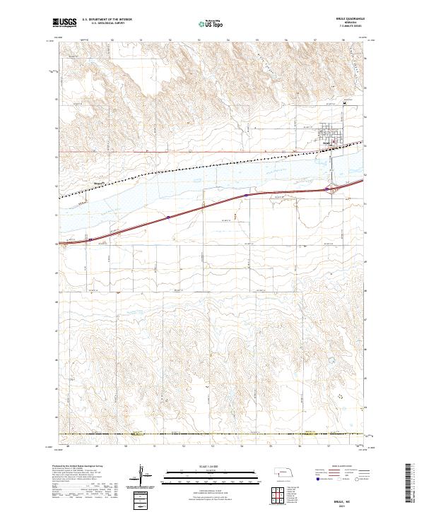 USGS US Topo 7.5-minute map for Brule NE 2021